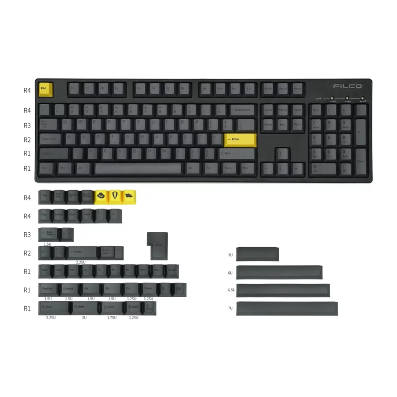 Cherry profile Black on Black Dye-Sublimated PBT Keycap Set