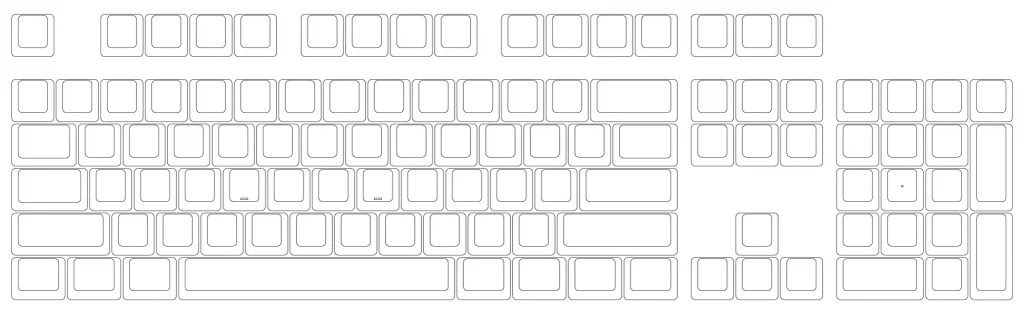 Filco Majestouch Keycap Set 104 Keys, Blank.