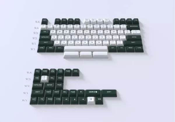 Sikakeyb Doubleshot PBT Keycaps (Two-Tone White and Green)
