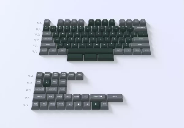 Sikakeyb Doubleshot PBT Keycaps (Two-Tone Green and Grey)