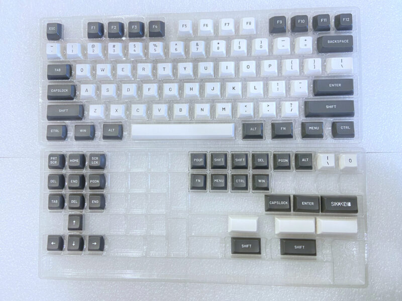 Sikakeyb Doubleshot PBT Keycaps (Two-Tone White and Grey) - Image 6