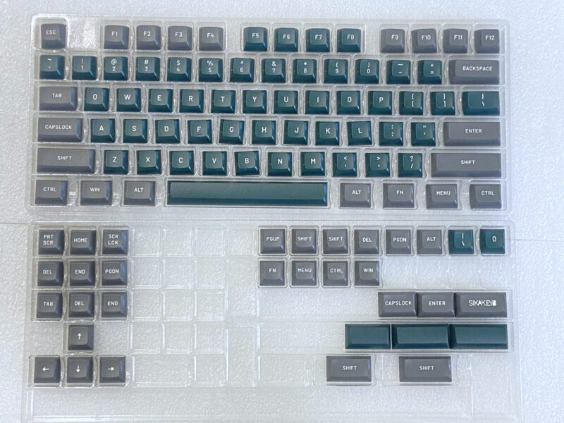 Sikakeyb Doubleshot PBT Keycaps (Two-Tone Green and Grey) - Image 6