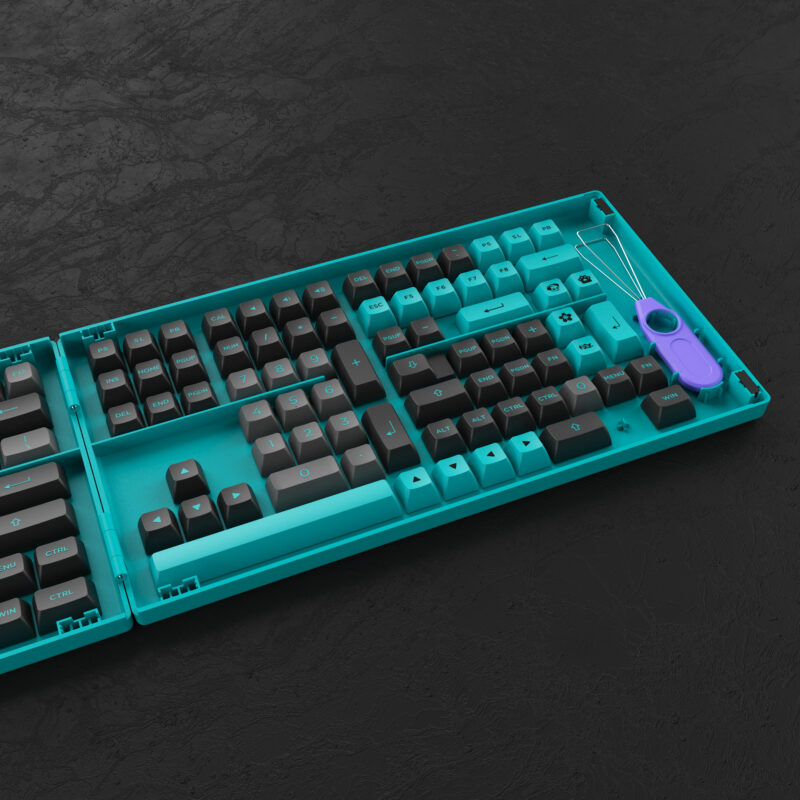 Akko Black and Cyan Keycap Set (ASA Profile) - Image 3