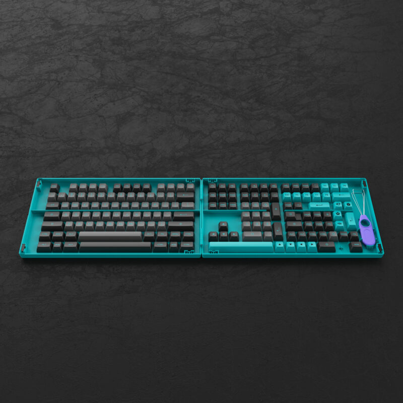 Akko Black and Cyan Keycap Set (ASA Profile) - Image 6
