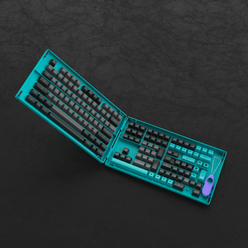 Akko Black and Cyan Keycap Set (ASA Profile) - Image 4