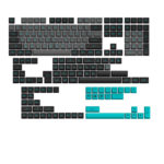 Akko Black and Cyan Keycap Set (ASA Profile)
