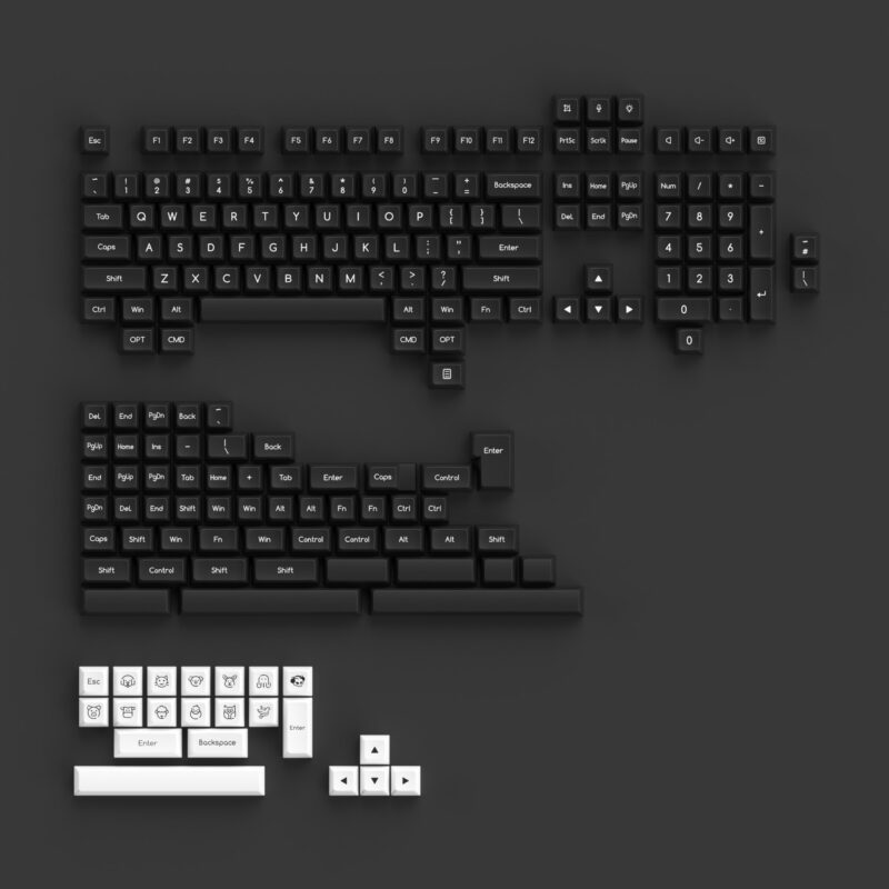 Akko White on Black Keycap Set (SAL Profile)