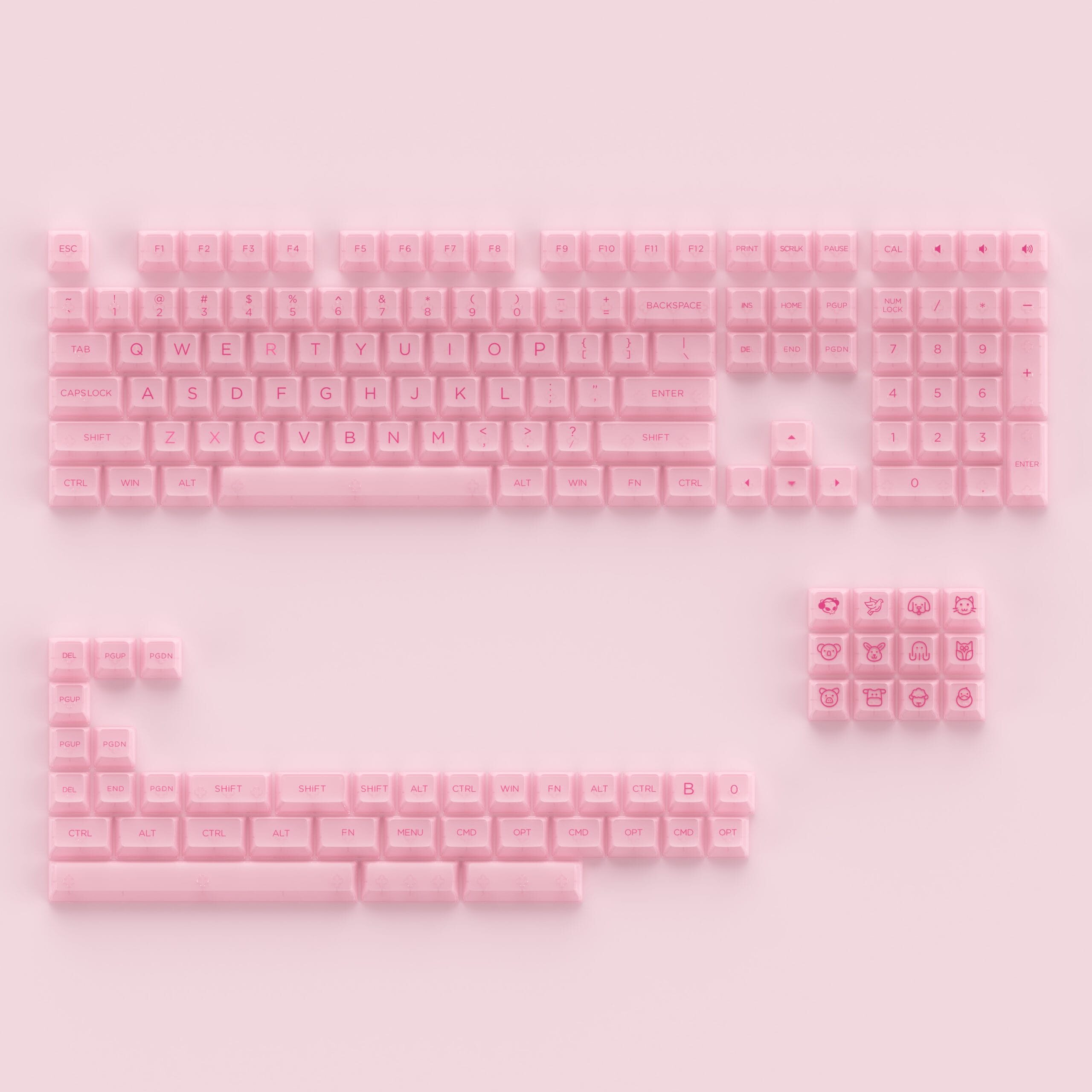 Akko Clear Pink Keycap Set (ASA Profile)