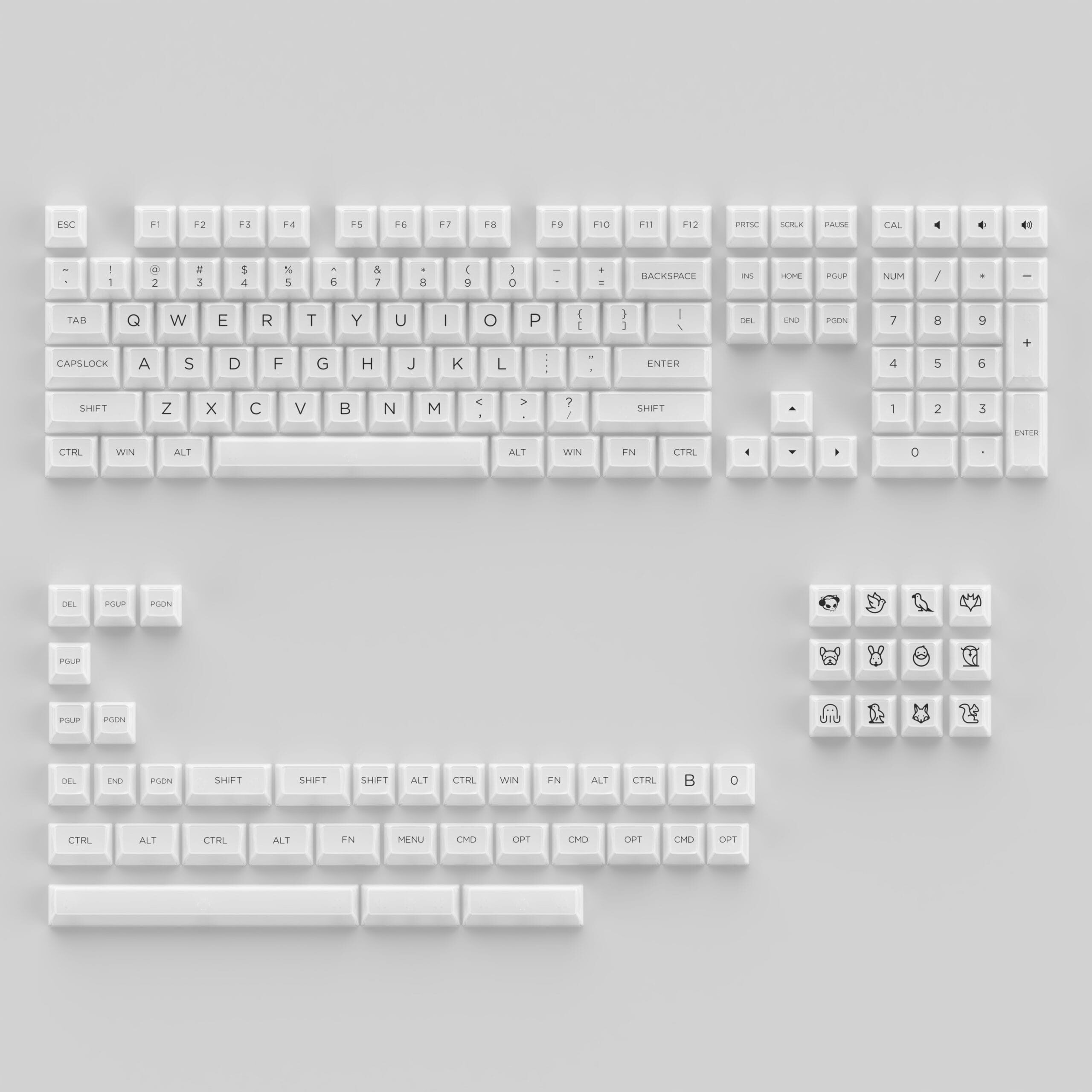 Akko Clear White Keycap Set v2 (ASA Profile)