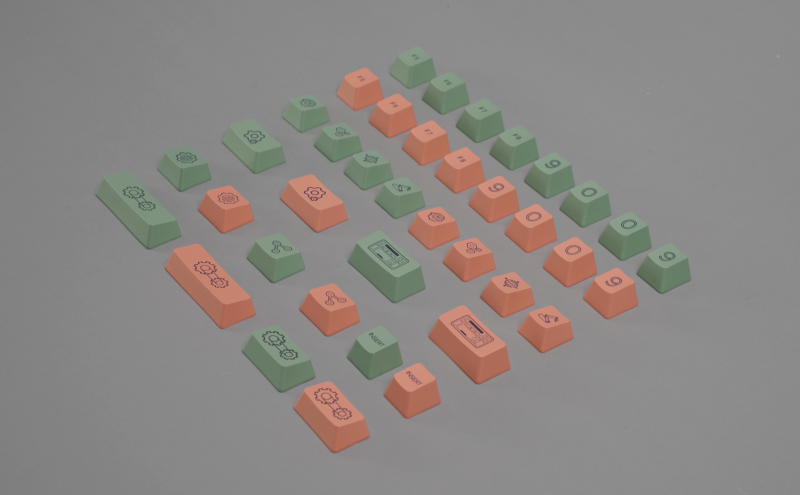 9009 Retro R2 OEM Profile Industrial Style Novelty Keycaps (38-Key) - Image 15