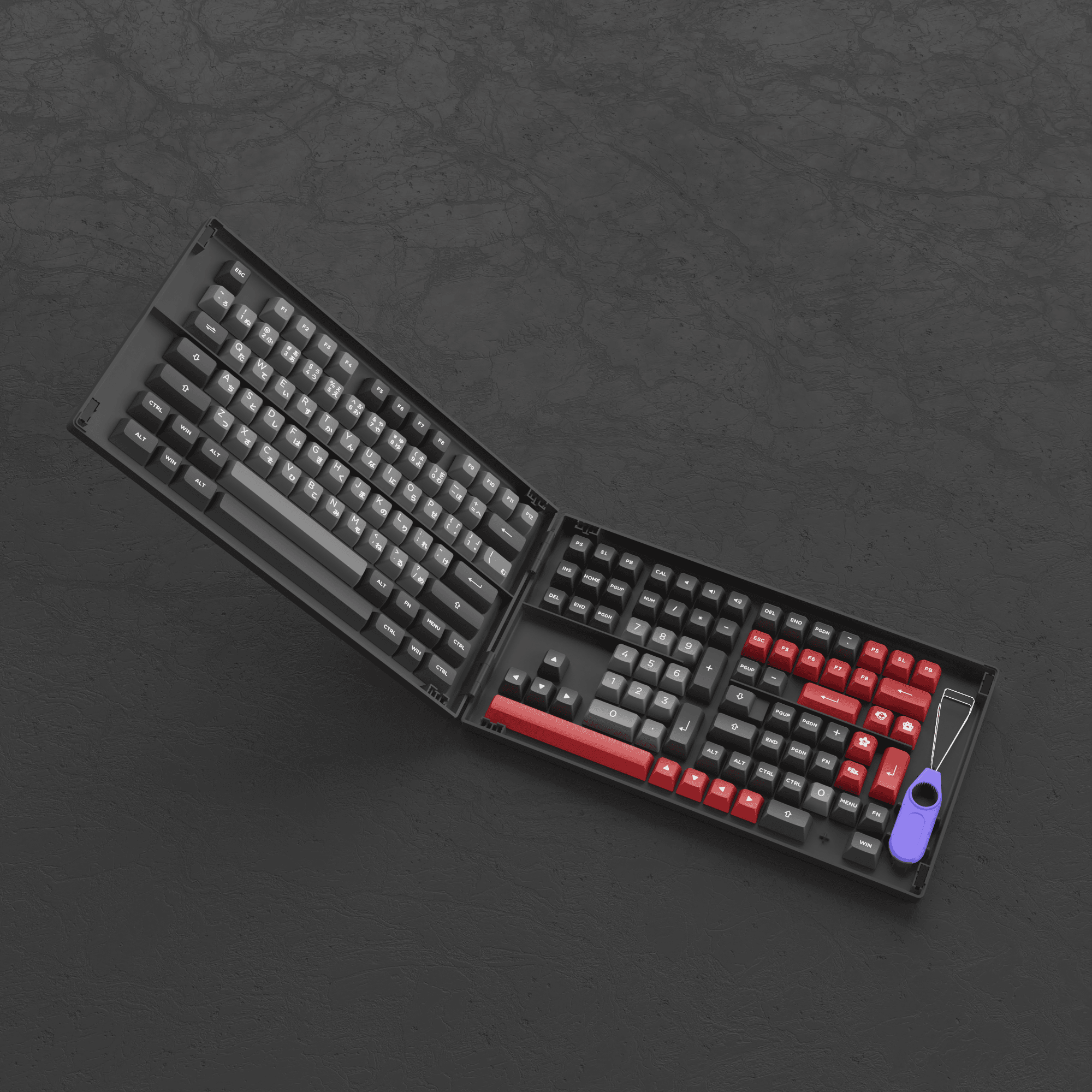 Hiragana Keycaps Set Mecha Black On White Hiragana MDA Profile Keycaps