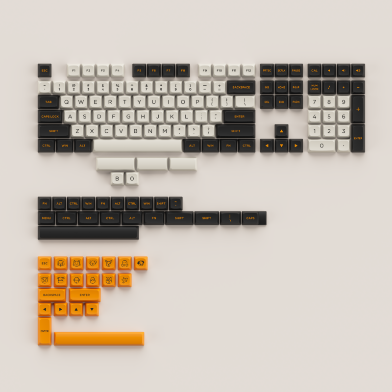 Akko Carbon Retro ASA Low Keycaps