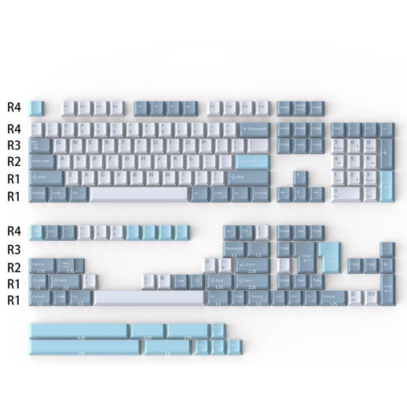 DaYe Pastel Blue Double Shot ABS Cherry Profile Keycaps