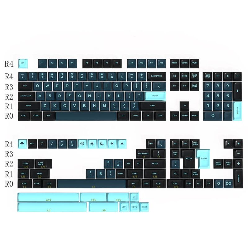 DaYe Terminal Blue Double Shot ABS SA Profile Keycaps
