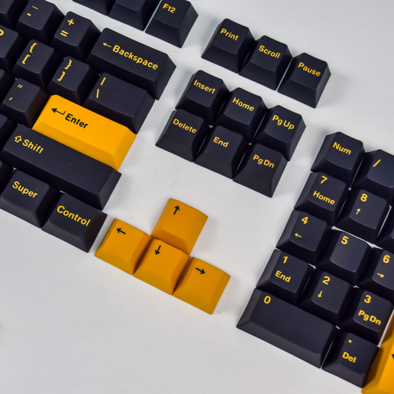 Aflion Black and Yellow Cherry Profile PBT Keycaps - Image 4