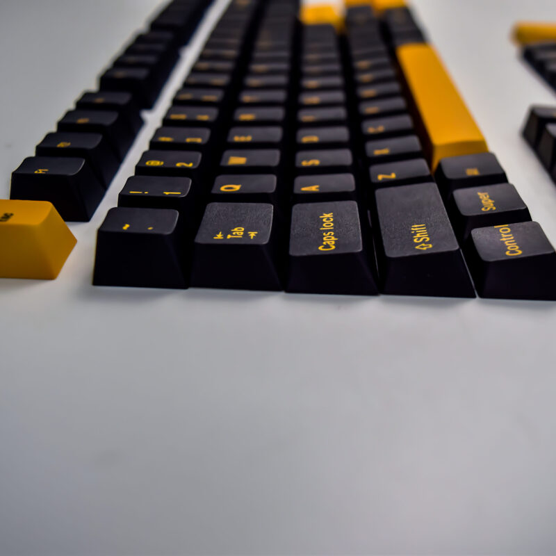 Aflion Black and Yellow Cherry Profile PBT Keycaps - Image 6