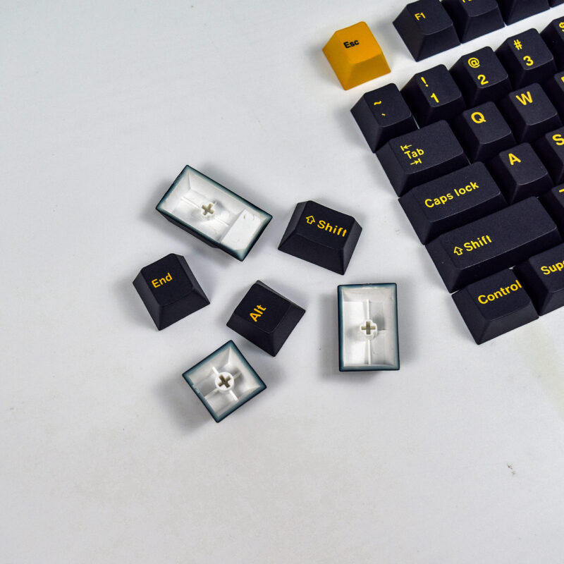 Aflion Black and Yellow Cherry Profile PBT Keycaps - Image 7