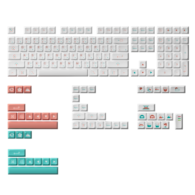 Akko Red Fuji Keycap JDA Profile Set (161 key) - Image 3
