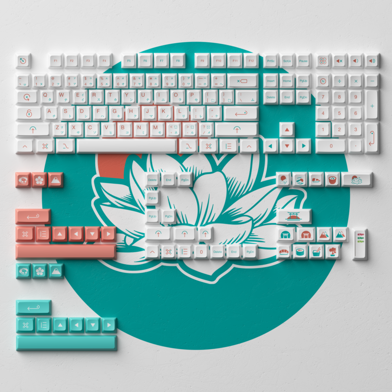 Akko Red Fuji Keycap JDA Profile Set (161 key)