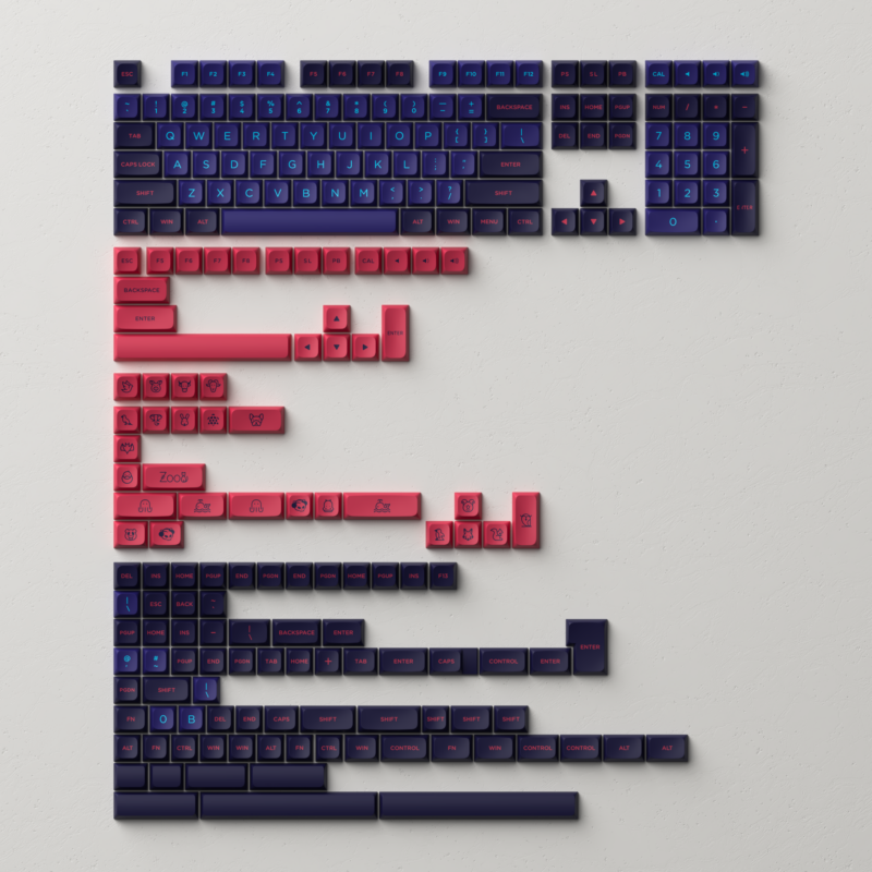 Akko Neon Keycap Set (MDA Profile)