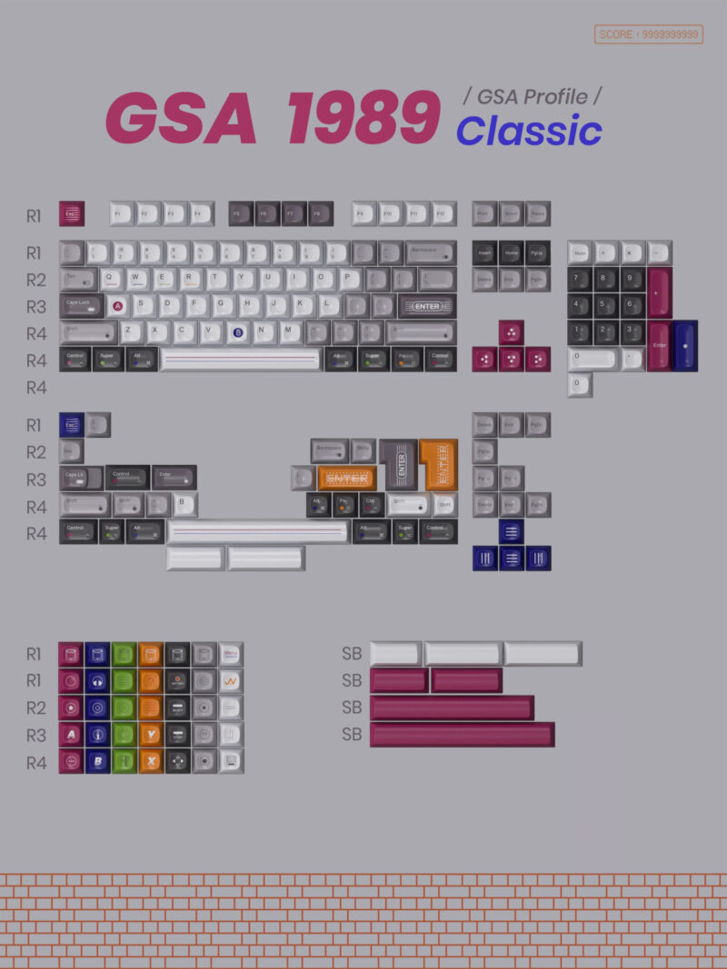 80Retros GAME 1989 GSA Profile Keycap Set (191 keys) - Image 11