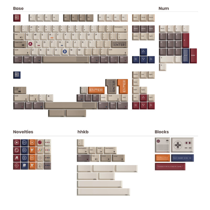 80Retros GAME 1989 Cherry Profile Keycap Set (184 key) - Image 2