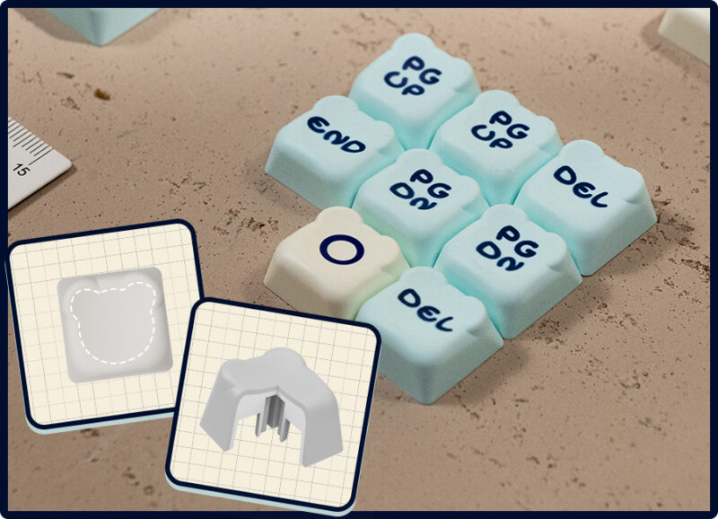 Lemon Bear Keycap Set (Bear Shaped OEM Profile) (122 key) - Image 2
