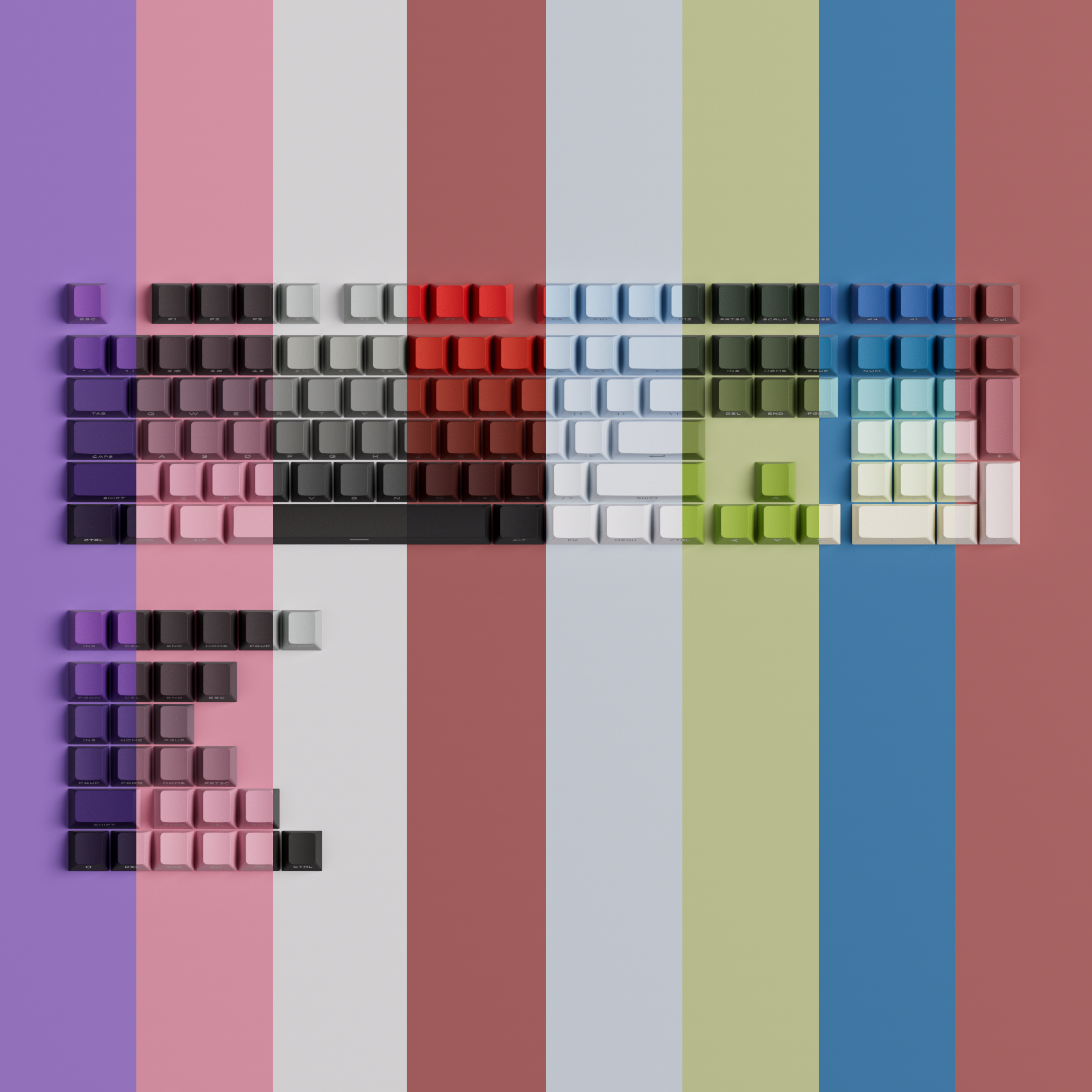 Veekos Gradient Keycaps (Cherry Profile) (135 keys)